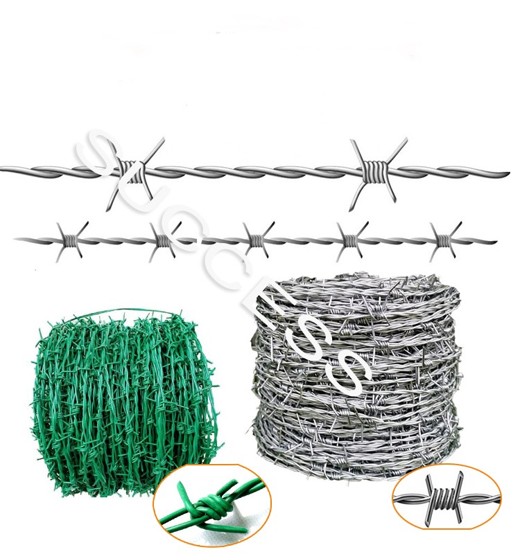 2mm thickness 125mm distance galvanized wire twisted barbed wire