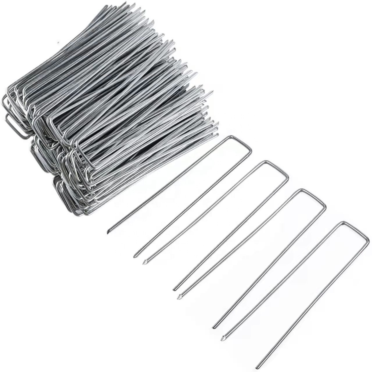 steel turf pegs U shape nails ground pin ground stake sod landscape fence staple garden securing pegs